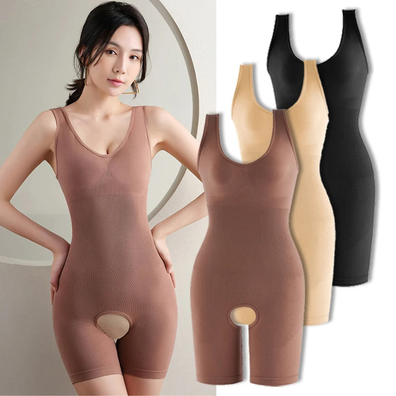 YouthBae Bodysuit Shaper Slimming Open Crotch Corset Tummy Shapewear