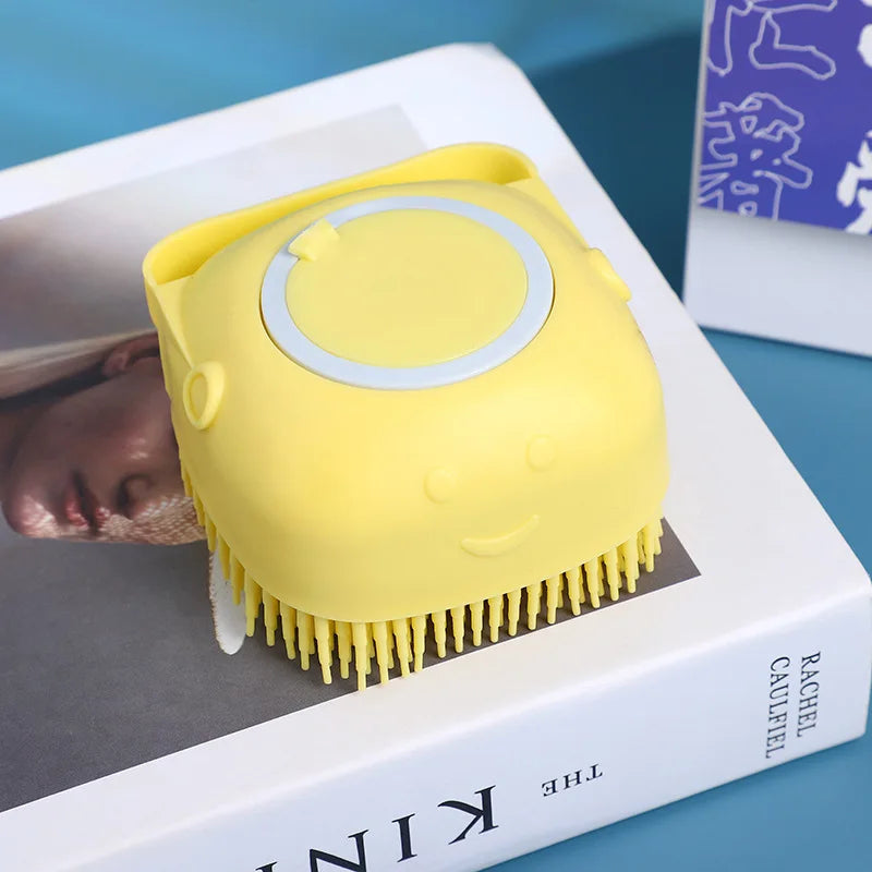 Silicone Bath Scrubber with Refillable Soap Dispenser