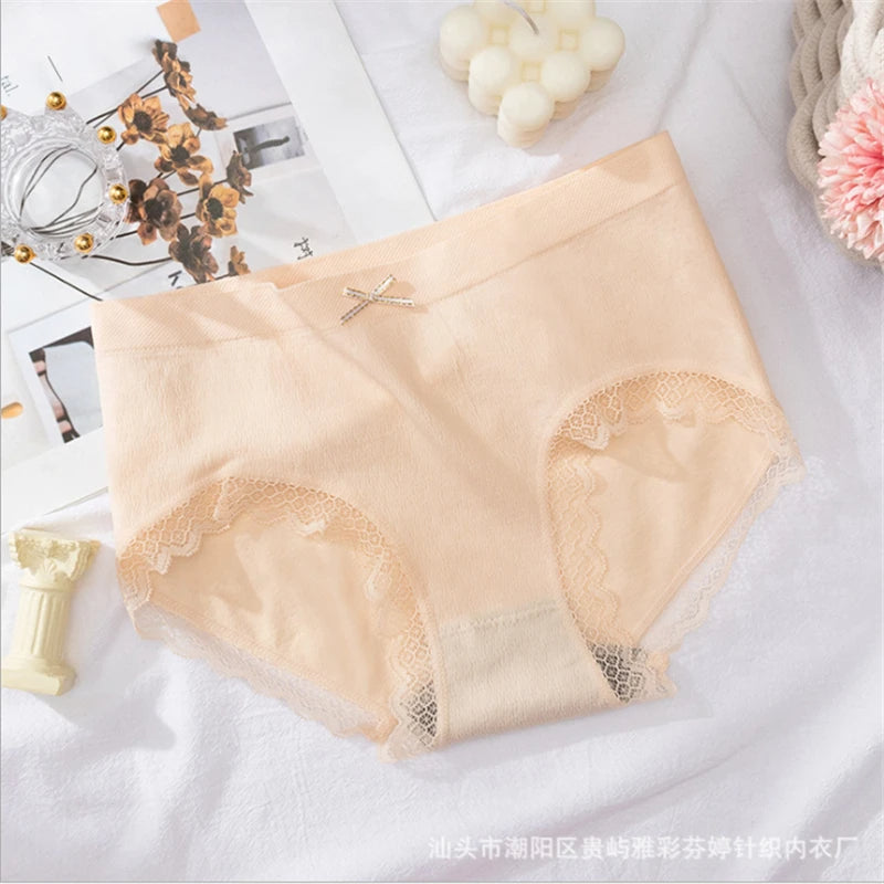 Panties Breathable Women Mid Waist Briefs Women's Underwear