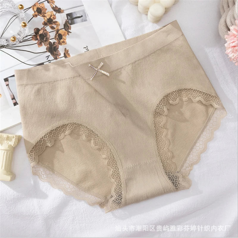 Panties Breathable Women Mid Waist Briefs Women's Underwear