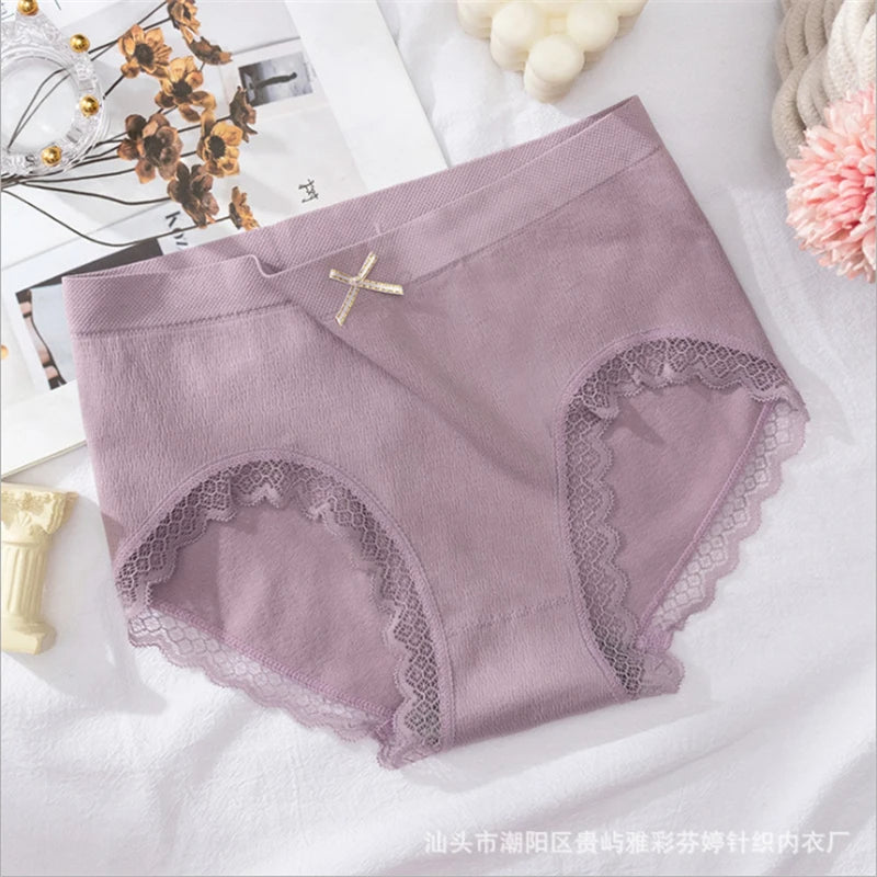 Panties Breathable Women Mid Waist Briefs Women's Underwear