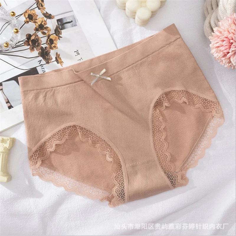 Panties Breathable Women Mid Waist Briefs Women's Underwear