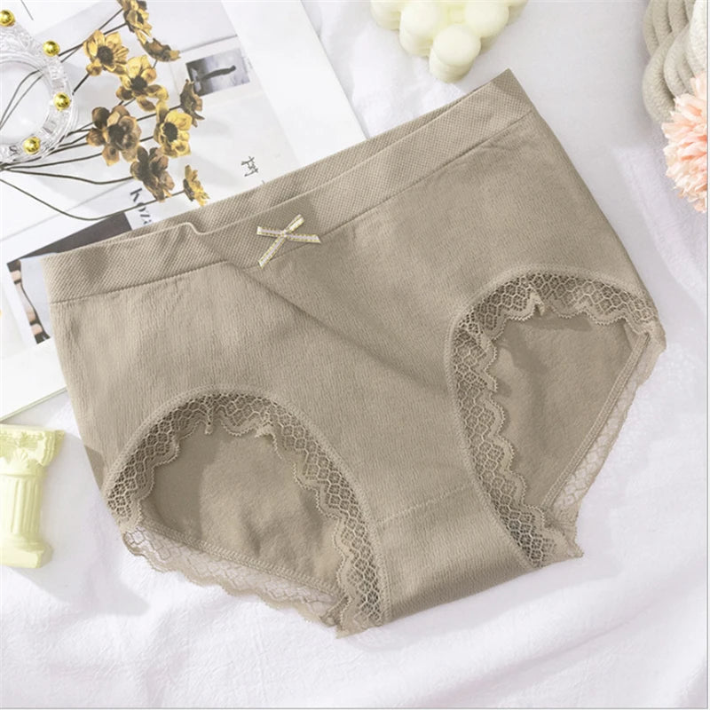 Panties Breathable Women Mid Waist Briefs Women's Underwear