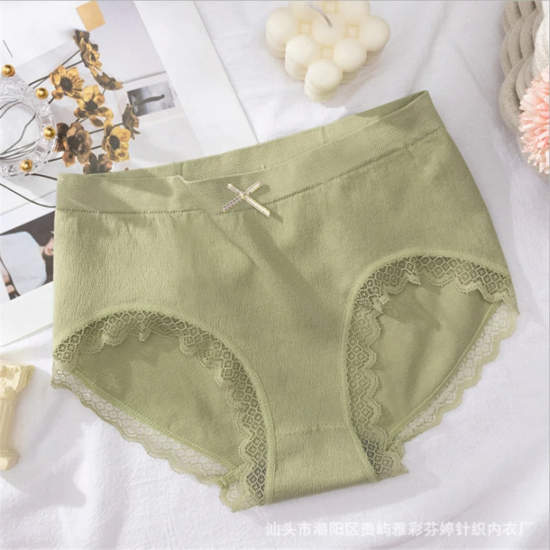 Panties Breathable Women Mid Waist Briefs Women's Underwear