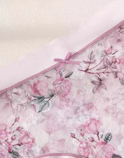 Floral Mesh underpants Antibacterial Gusset breathable underwea