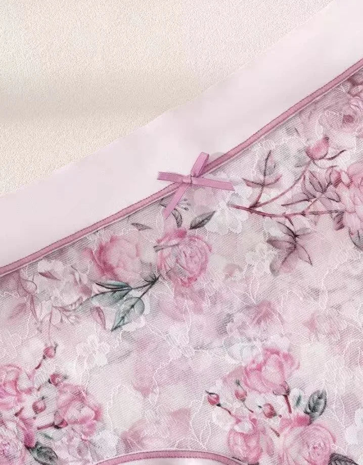 Floral Mesh underpants Antibacterial Gusset breathable underwea
