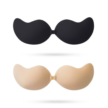 Women Strapless Invisible pushup Bra( black and skin)