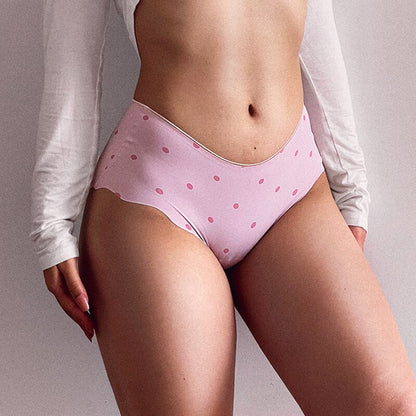 Mid Waist Panties Seamless Soft Breathable dots Underwear (Pack of 3)