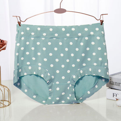 Modal Large size Panties Fashion Polka dot briefs High waist(Pack of 3)
