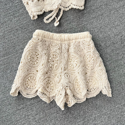 Backless premium Crochet Bikini Top and short set