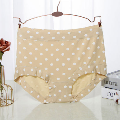 Modal Large size Panties Fashion Polka dot briefs High waist(Pack of 3)