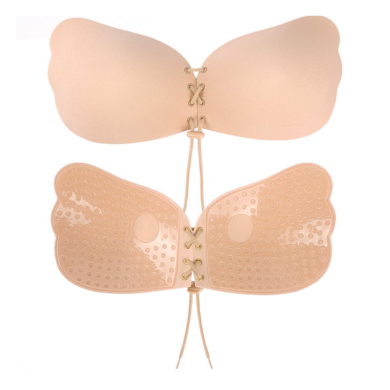 YouthBae Strapless Silicone Invisible Push-up and Women's Sticky Backless Bra