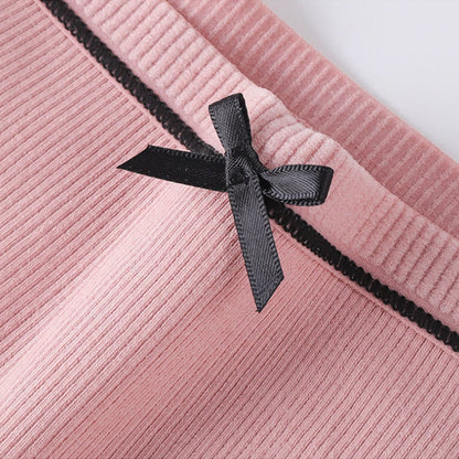 YouthBae Mid Waist Girl Briefs Female Underwear Panties Pure Cotton Lady Bow Panties