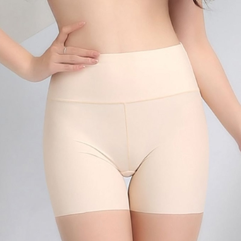 Women Safety Shorts Pants Seamless Thin Ice Silk High Waist Panties Seamless(Pack of 2)
